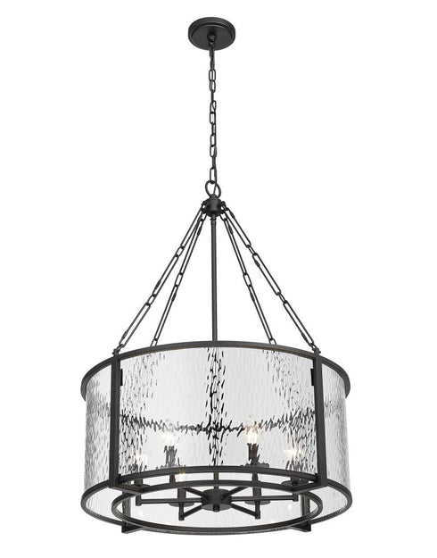 Z-Lite Barrington 6 Light Chandelier in Matte Black Finish Model: 346P26-MB