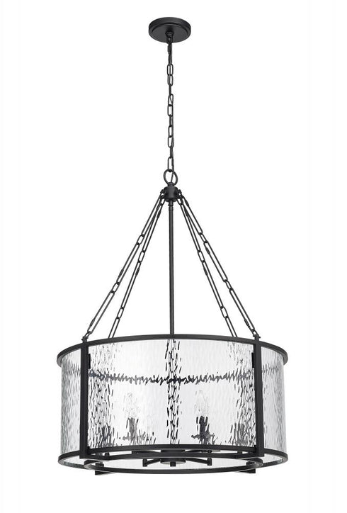Z-Lite Barrington 6 Light Chandelier in Matte Black Finish Model: 346P26-MB