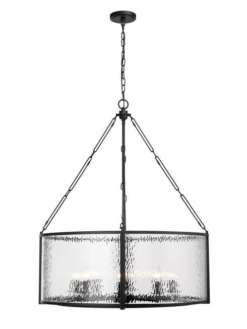 Z-Lite Barrington 8 Light Chandelier in Matte Black Finish Model: 346P32-MB