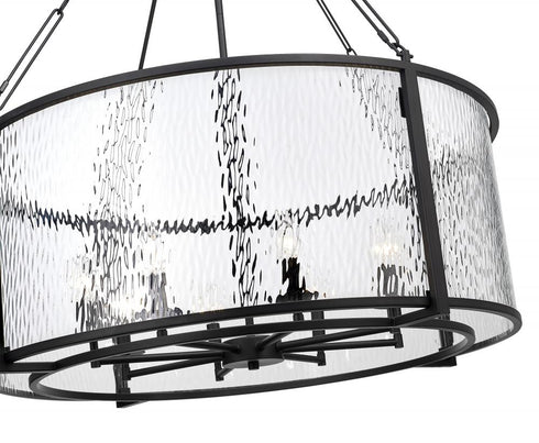 Z-Lite Barrington 8 Light Chandelier in Matte Black Finish Model: 346P32-MB