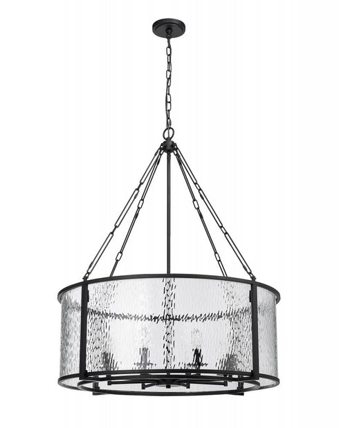 Z-Lite Barrington 8 Light Chandelier in Matte Black Finish Model: 346P32-MB