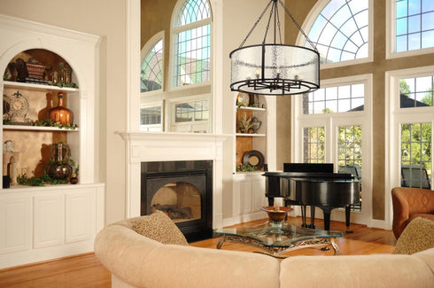 Z-Lite Barrington 8 Light Chandelier in Matte Black Finish Model: 346P32-MB