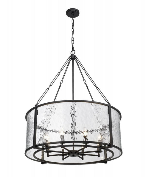 Z-Lite Barrington 8 Light Chandelier in Matte Black Finish Model: 346P32-MB