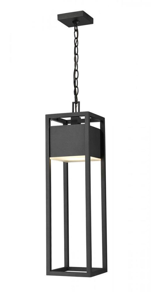 Z-Lite Barwick 1 Light Outdoor Chain Mount Ceiling Fixture in Black Finish Model: 585CHB-BK-LED