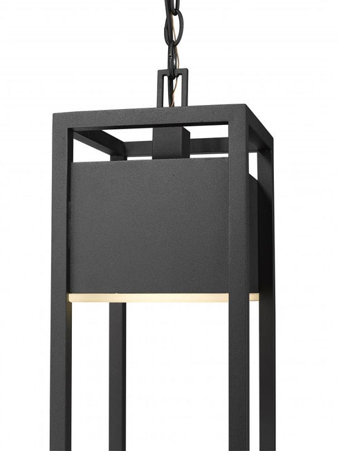 Z-Lite Barwick 1 Light Outdoor Chain Mount Ceiling Fixture in Black Finish Model: 585CHB-BK-LED