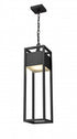 Z-Lite Barwick 1 Light Outdoor Chain Mount Ceiling Fixture in Black Finish Model: 585CHB-BK-LED