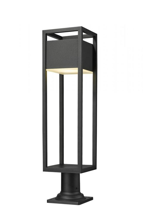 Z-Lite Barwick 1 Light Outdoor Pier Mounted Fixture in Black Finish Model: 585PHBR-533PM-BK-LED