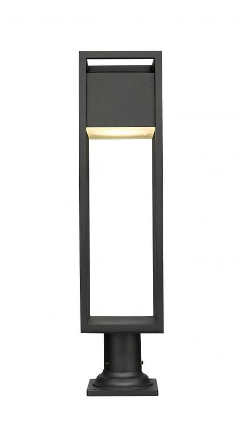 Z-Lite Barwick 1 Light Outdoor Pier Mounted Fixture in Black Finish Model: 585PHBR-533PM-BK-LED