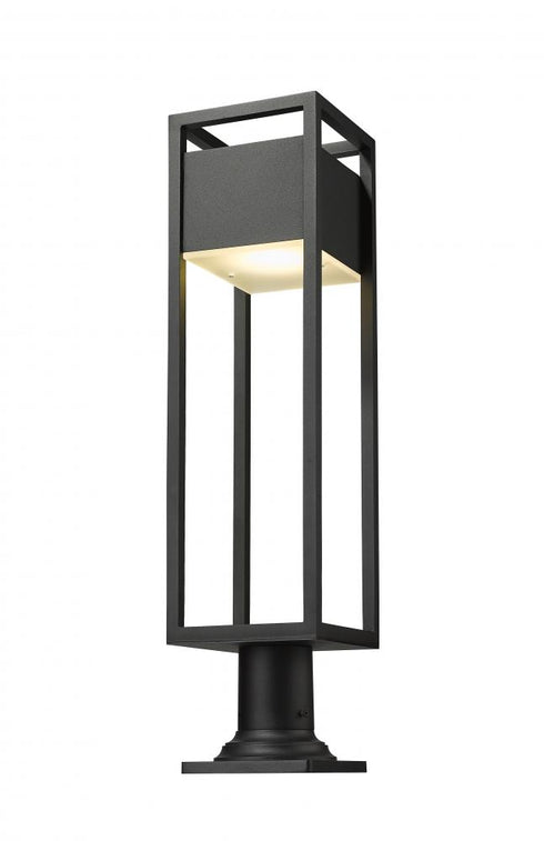 Z-Lite Barwick 1 Light Outdoor Pier Mounted Fixture in Black Finish Model: 585PHBR-533PM-BK-LED