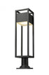 Z-Lite Barwick 1 Light Outdoor Pier Mounted Fixture in Black Finish Model: 585PHBR-533PM-BK-LED