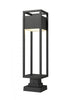 Z-Lite Barwick 1 Light Outdoor Pier Mounted Fixture in Black Finish Model: 585PHBS-SQPM-BK-LED