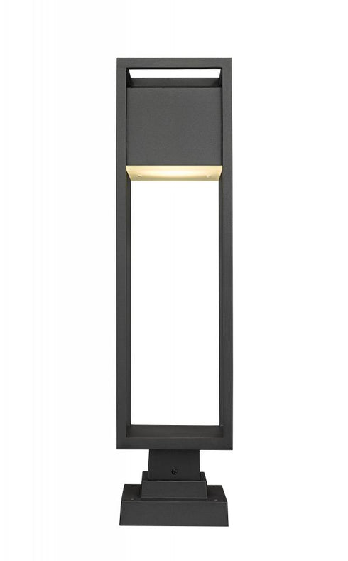 Z-Lite Barwick 1 Light Outdoor Pier Mounted Fixture in Black Finish Model: 585PHBS-SQPM-BK-LED