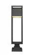 Z-Lite Barwick 1 Light Outdoor Pier Mounted Fixture in Black Finish Model: 585PHBS-SQPM-BK-LED