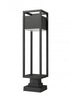 Z-Lite Barwick 1 Light Outdoor Pier Mounted Fixture in Black Finish Model: 585PHBS-SQPM-BK-LED