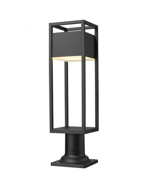 Z-Lite Barwick 1 Light Outdoor Pier Mounted Fixture in Black Finish Model: 585PHMR-533PM-BK-LED