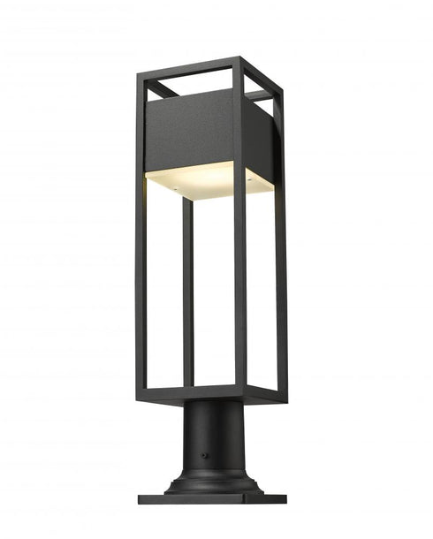 Z-Lite Barwick 1 Light Outdoor Pier Mounted Fixture in Black Finish Model: 585PHMR-533PM-BK-LED