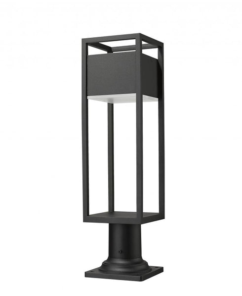 Z-Lite Barwick 1 Light Outdoor Pier Mounted Fixture in Black Finish Model: 585PHMR-533PM-BK-LED