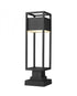 Z-Lite Barwick 1 Light Outdoor Pier Mounted Fixture in Black Finish Model: 585PHMS-SQPM-BK-LED