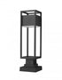 Z-Lite Barwick 1 Light Outdoor Pier Mounted Fixture in Black Finish Model: 585PHMS-SQPM-BK-LED