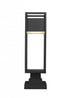 Z-Lite Barwick 1 Light Outdoor Pier Mounted Fixture in Black Finish Model: 585PHMS-SQPM-BK-LED