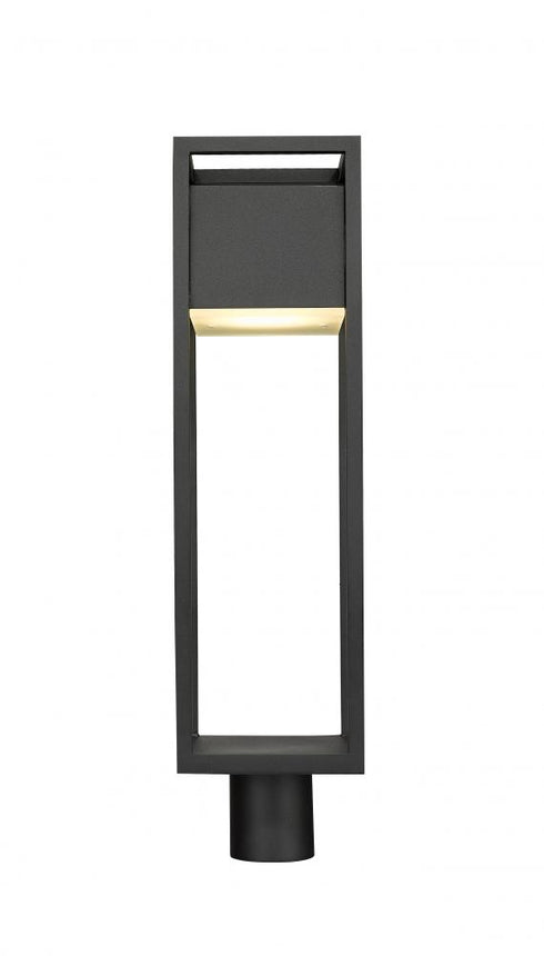 Z-Lite Barwick 1 Light Outdoor Post Mount Fixture in Black Finish Model: 585PHBR-BK-LED