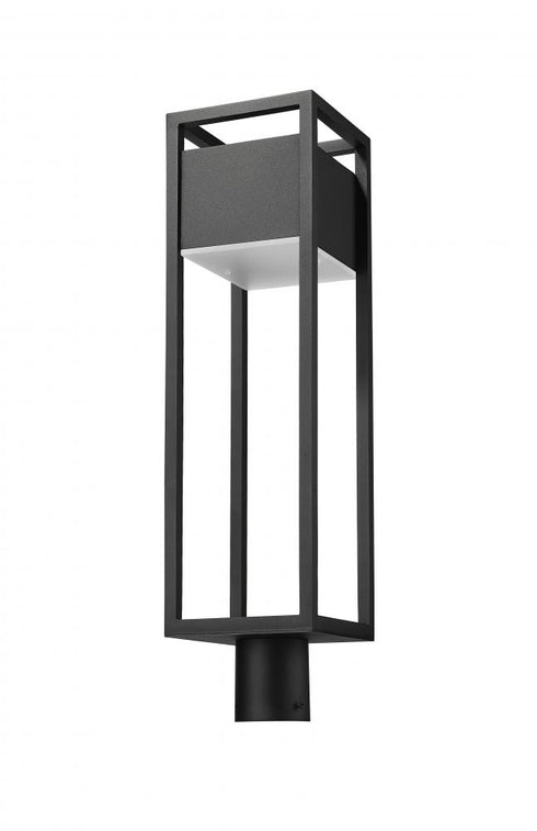 Z-Lite Barwick 1 Light Outdoor Post Mount Fixture in Black Finish Model: 585PHBR-BK-LED