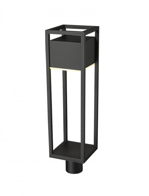 Z-Lite Barwick 1 Light Outdoor Post Mount Fixture in Black Finish Model: 585PHBR-BK-LED