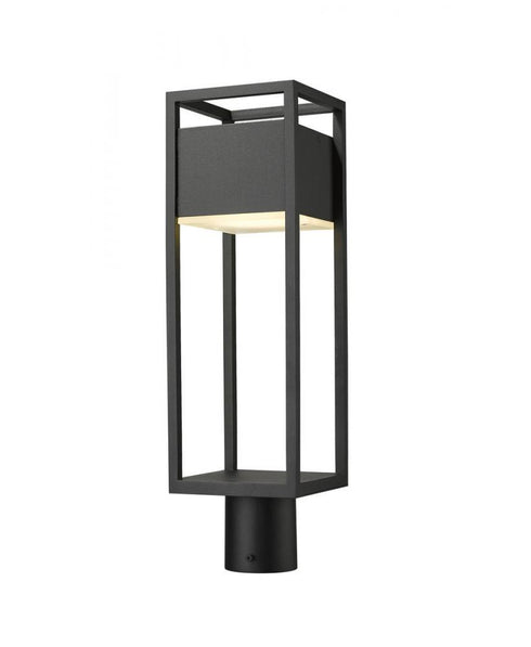 Z-Lite Barwick 1 Light Outdoor Post Mount Fixture in Black Finish Model: 585PHMR-BK-LED