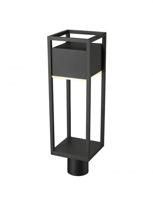 Z-Lite Barwick 1 Light Outdoor Post Mount Fixture in Black Finish Model: 585PHMR-BK-LED