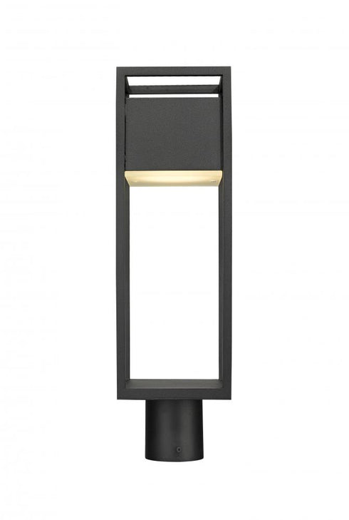 Z-Lite Barwick 1 Light Outdoor Post Mount Fixture in Black Finish Model: 585PHMR-BK-LED