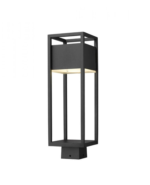 Z-Lite Barwick 1 Light Outdoor Post Mount Fixture in Black Finish Model: 585PHMS-BK-LED