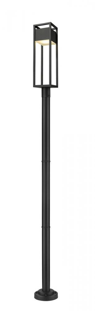 Z-Lite Barwick 1 Light Outdoor Post Mounted Fixture in Black Finish Model: 585PHBR-567P-BK-LED