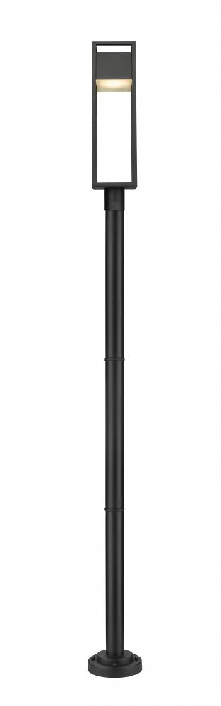 Z-Lite Barwick 1 Light Outdoor Post Mounted Fixture in Black Finish Model: 585PHBR-567P-BK-LED