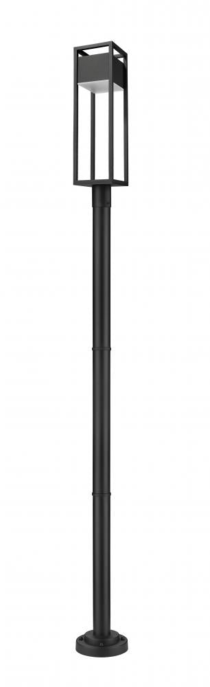 Z-Lite Barwick 1 Light Outdoor Post Mounted Fixture in Black Finish Model: 585PHBR-567P-BK-LED