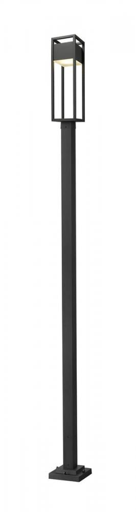 Z-Lite Barwick 1 Light Outdoor Post Mounted Fixture in Black Finish Model: 585PHBS-536P-BK-LED