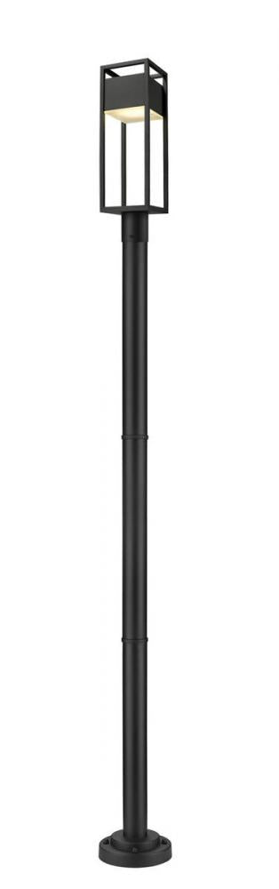 Z-Lite Barwick 1 Light Outdoor Post Mounted Fixture in Black Finish Model: 585PHMR-567P-BK-LED
