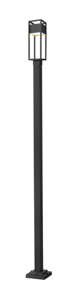 Z-Lite Barwick 1 Light Outdoor Post Mounted Fixture in Black Finish Model: 585PHMS-536P-BK-LED