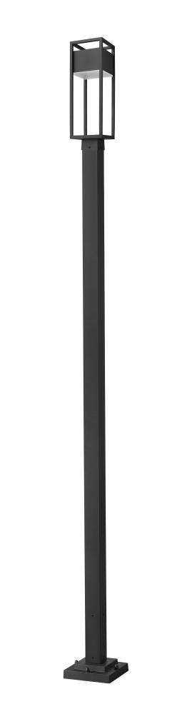 Z-Lite Barwick 1 Light Outdoor Post Mounted Fixture in Black Finish Model: 585PHMS-536P-BK-LED