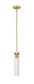 Z-Lite Beau 1 Light Pendant in Brushed Nickel Finish Model: 740P-ROD-BN