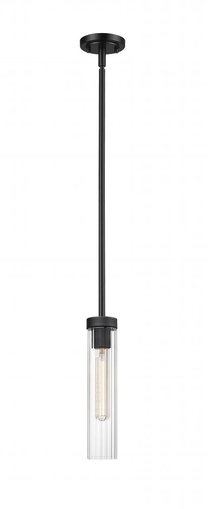 Z-Lite Beau 1 Light Pendant in Brushed Nickel Finish Model: 740P-ROD-BN