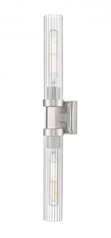 Z-Lite Beau 2 Light Wall Sconce in Brushed Nickel Finish Model: 740-2W-BN