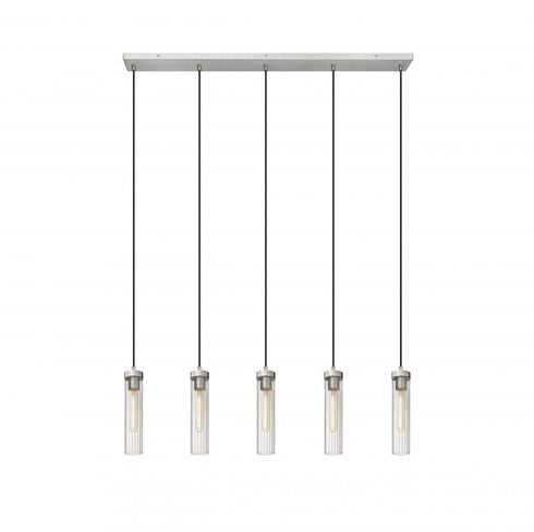 Z-Lite Beau 5 Light Linear Chandelier in Brushed Nickel Finish Model: 740P-5L-BN