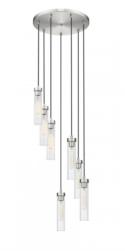 Z-Lite Beau 7 Light Chandelier in Brushed Nickel Finish Model: 740P-7R-BN