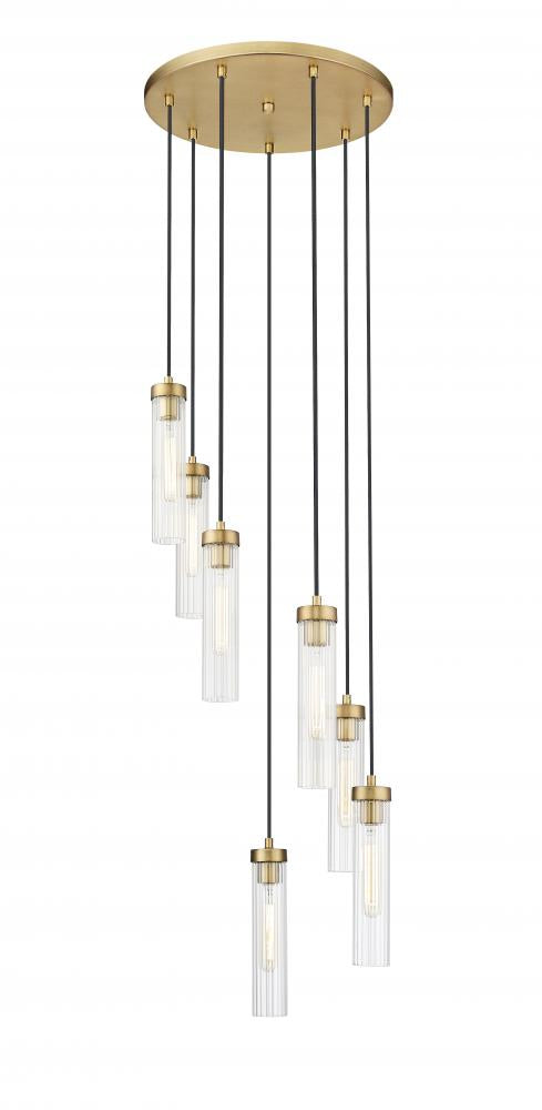 Z-Lite Beau 7 Light Chandelier in Brushed Nickel Finish Model: 740P-7R-BN