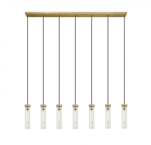 Z-Lite Beau 7 Light Linear Chandelier in Brushed Nickel Finish Model: 740P-7L-BN