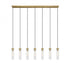 Z-Lite Beau 7 Light Linear Chandelier in Brushed Nickel Finish Model: 740P-7L-BN