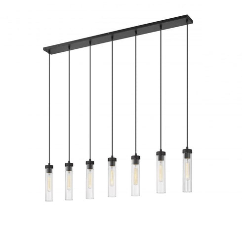 Z-Lite Beau 7 Light Linear Chandelier in Brushed Nickel Finish Model: 740P-7L-BN