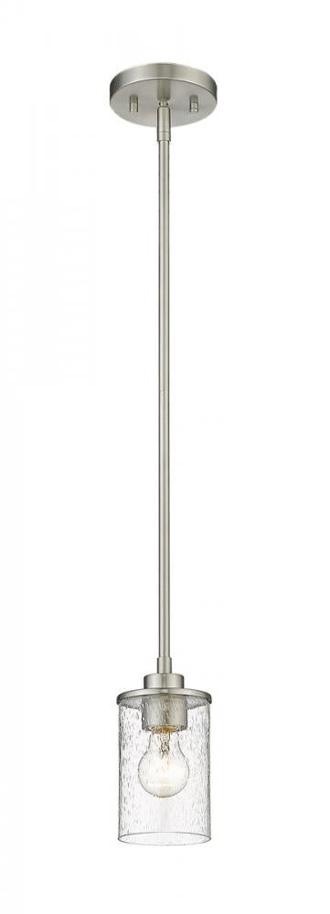 Z-Lite Beckett 1 Light Pendant in Brushed Nickel Finish Model: 492MP-BN