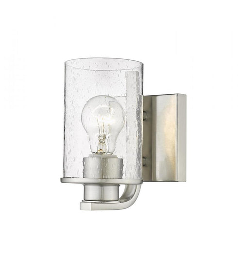 Z-Lite Beckett 1 Light Wall Sconce in Brushed Nickel Finish Model: 492-1S-BN