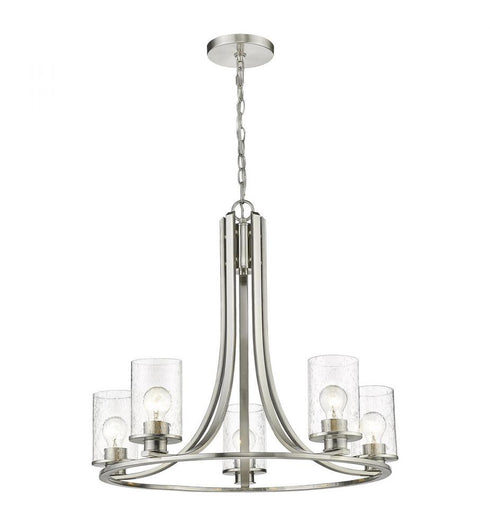 Z-Lite Beckett 5 Light Chandelier in Brushed Nickel Finish Model: 492-5BN